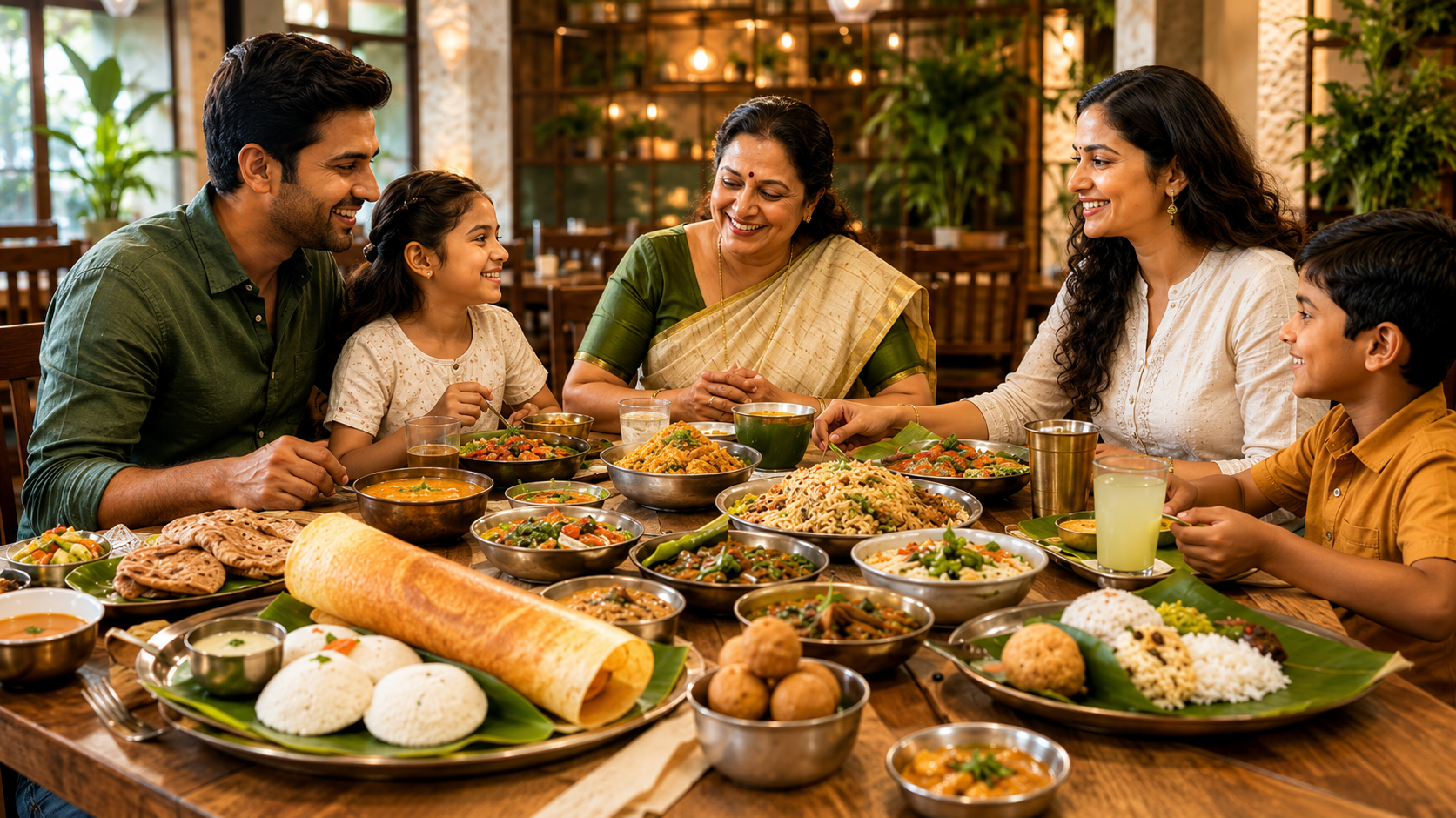 Family enjoying meal